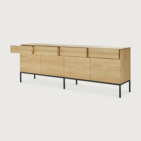 Ethnicraft oak Ligna black sideboard 4 doors 4 drawers