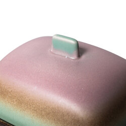 HKLIVING 70s ceramics butter dish, mercury