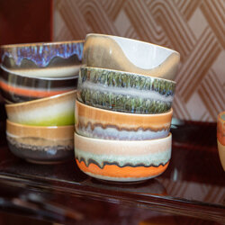 HKliving 70s ceramics dessert bowls, reef (set of 4)