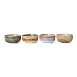 HKliving 70s ceramics dessert bowls, reef (set of 4)