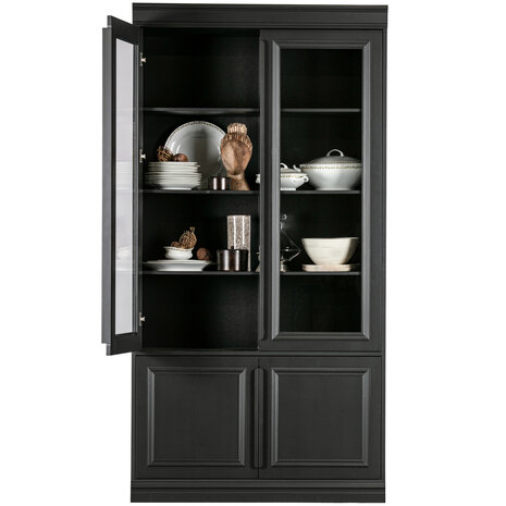 WOOOD Premium Organize vitrinekast 44cm grenen matzwart 