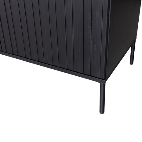 WOOOD Primium New gravure dressoir 200 cm grenen zwart [fsc]