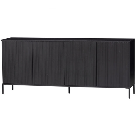 WOOOD Primium New gravure dressoir 200 cm grenen zwart [fsc]