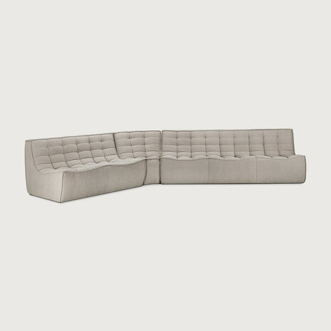 Ethnicraft N701 Modular Sofa Ecru 45° Ronde Hoek