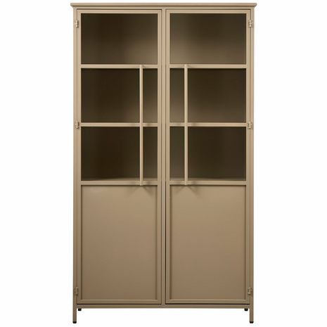 WOOOD Premium Exhibit vitrinekast metaal khaki