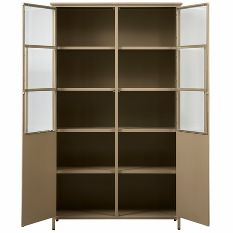 WOOOD Premium Exhibit vitrinekast metaal khaki