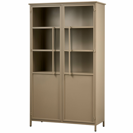 WOOOD Premium Exhibit vitrinekast metaal khaki