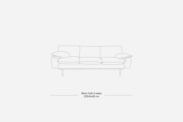 HKLIVING Retro Sofa 3 Zits, Royal Velvet Green