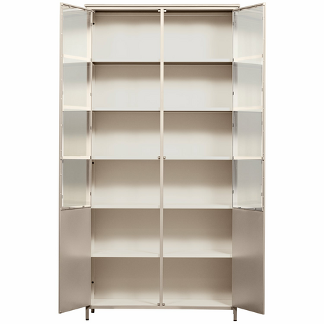 WOOOD Premium Exhibit XL 2 deurs vitrinekast metaal zand