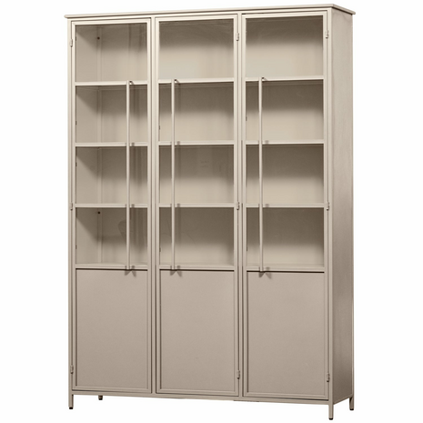 WOOOD Premium Exhibit XL 3 deurs vitrinekast metaal zand
