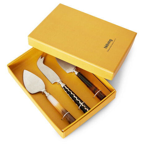 HKLIVING Cheese knives havana, (set of 3)