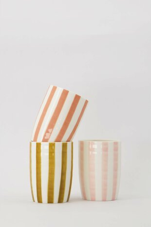 Zusss koffiemok streep wit/oker
