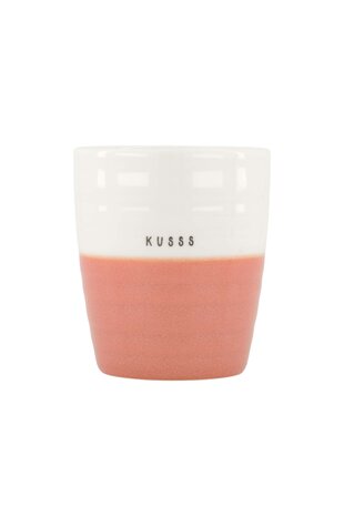 Zusss koffiemok kusss wit/oudroze