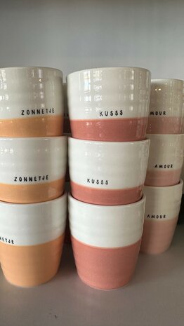 Zusss koffiemok amour wit/roze