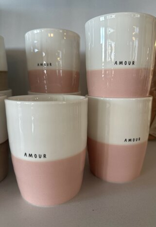 Zusss koffiemok amour wit/roze