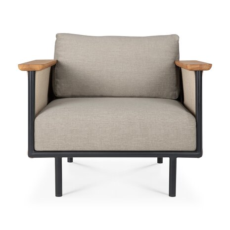 Ethnicraft Corbey outdoor loungestoel incl. kussens oyster