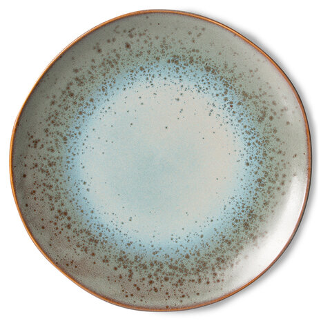 HKLIVING 70s ceramics dinner plates, mineral (set of 2)