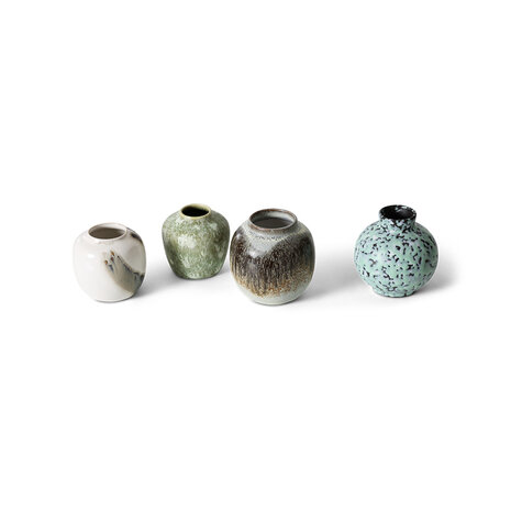 HKLIVING 70s ceramics: small vases, canyon (set of 4)