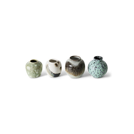 HKLIVING 70s ceramics: small vases, canyon (set of 4)