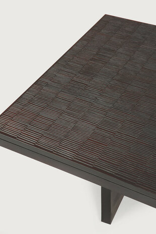 Ethnicraft Grooves salontafel teakhout zwart 135x65cm