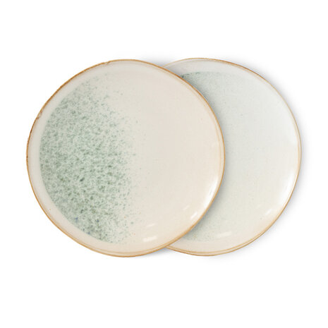HKLIVING 70s ceramics: side plates mist, set of 2