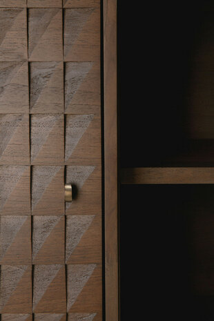 Ethnicraft Sono Dressoir Varnished Teak Licht Bruin 2 Deurs 3 Laden