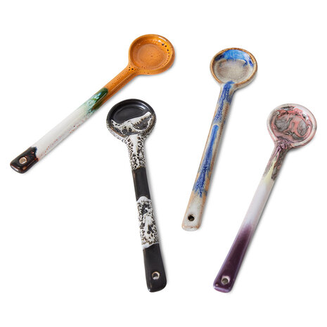 HKLIVING 70s ceramics: spoons force, M, set of 4