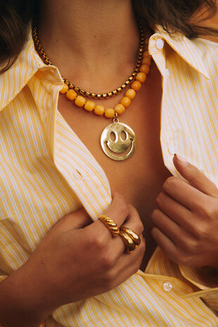 Bonnie Studios golden Smiley Big Pendant 