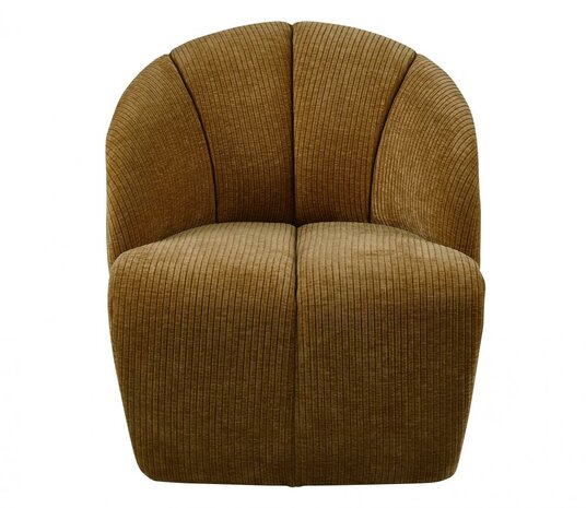 Woood Mojo Draaifauteuil Geweven Ribstof Honing Geel