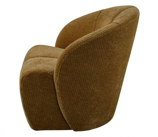 Woood Mojo Draaifauteuil Geweven Ribstof Honing Geel
