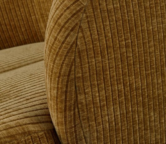 Woood Mojo Draaifauteuil Geweven Ribstof Honing Geel