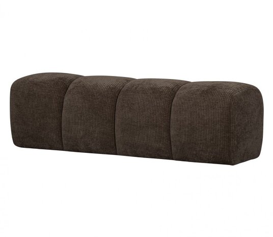 Woood Mojo Eetbankje 164cm Geweven Ribstof Bruin