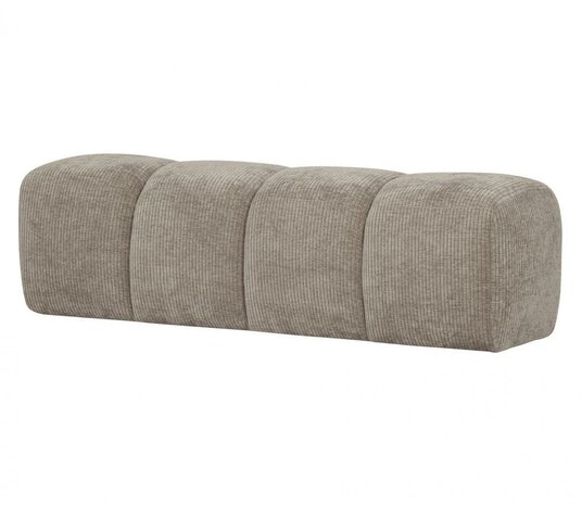 Woood Mojo Eetbankje 164cm Geweven Ribstof Donkerzand