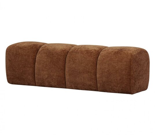 Woood Mojo Eetbankje 164cm Geweven Ribstof Roestbruin