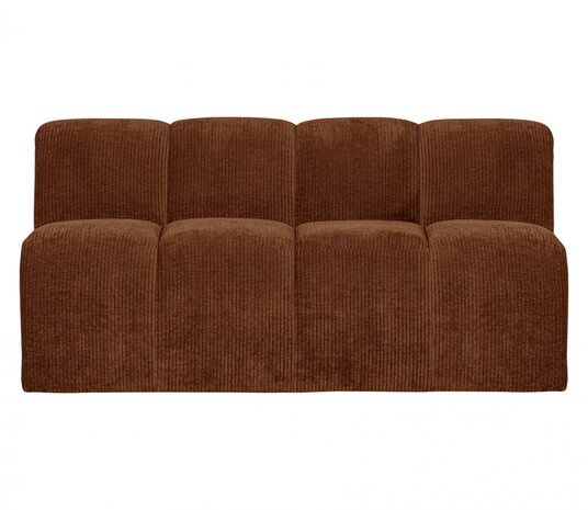 WOOOD Mojo Eetbankje 164cm Met Rugleuning Ribstof Roestbruin