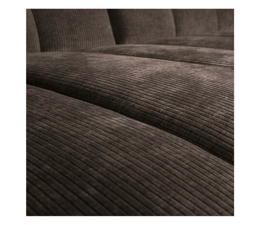 WOOOD Mojo Chaise Longue Geweven Ribstof Bruin Links