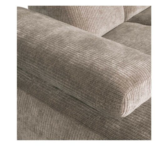 WOOOD Mojo Chaise Longue Geweven Ribstof Donkerzand Links