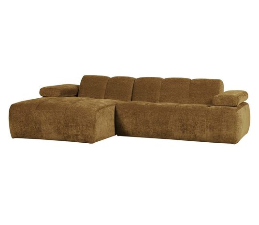 WOOOD Mojo Chaise Longue Geweven Ribstof Honinggeel Links