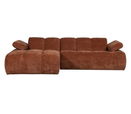 WOOOD Mojo Chaise Longue Geweven Ribstof Roestbruin Links