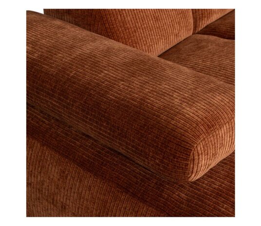 WOOOD Mojo Chaise Longue Geweven Ribstof Roestbruin Links