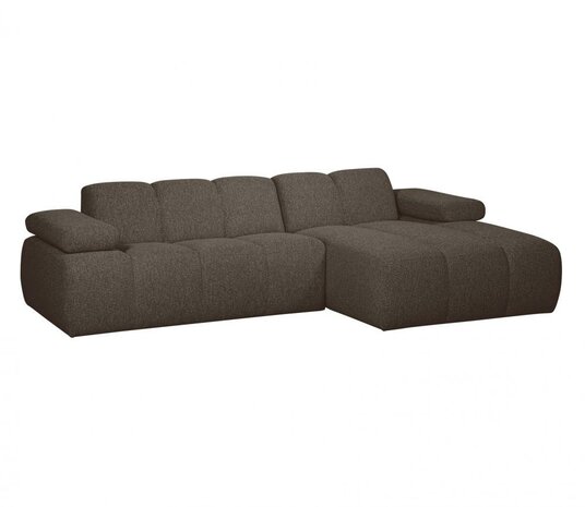 WOOOD Mojo Chaise Longue Bouclé Bruin Melange Rechts