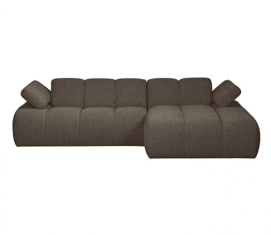 WOOOD Mojo Chaise Longue Bouclé Bruin Melange Rechts