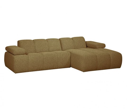 WOOOD Mojo Chaise Longue Bouclé Geel/Bruin Melange Rechts