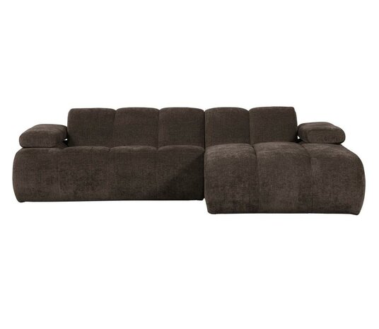 WOOOD Mojo Chaise Longue Geweven Ribstof Bruin Rechts