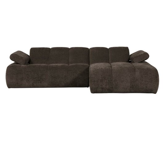WOOOD Mojo Chaise Longue Geweven Ribstof Bruin Rechts