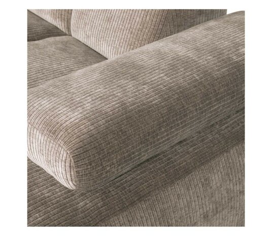 WOOOD Mojo Chaise Longue Geweven Ribstof Donkerzand Rechts