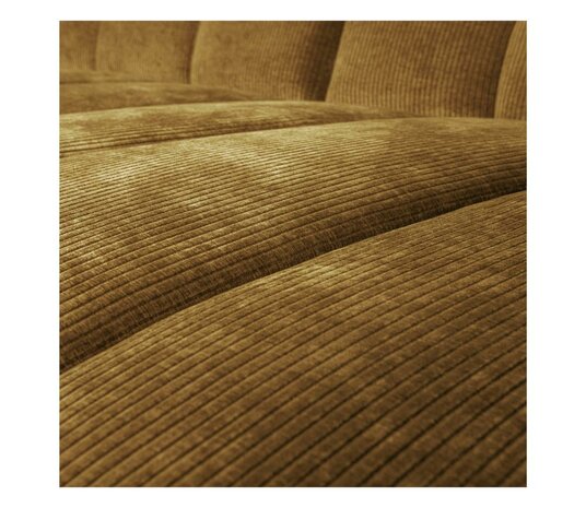 WOOOD Mojo Chaise Longue Geweven Ribstof Honinggeel Rechts