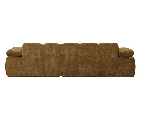 WOOOD Mojo Chaise Longue Geweven Ribstof Honinggeel Rechts