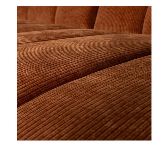 WOOOD Mojo Chaise Longue Geweven Ribstof Roestbruin Rechts