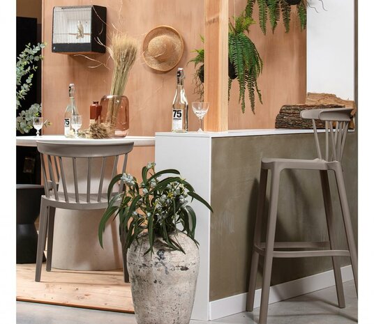 WOOOD Bliss Barstoel Buiten Kunststof Taupe